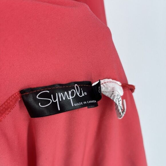 Sympli Tunic Top Size 8 Womens Pink Stretch Lagenlook Flowy Career Strappy Back - Picture 5 of 7